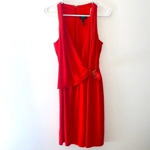 Laundry by Shelli Segal Red Wrap Belted Dress
